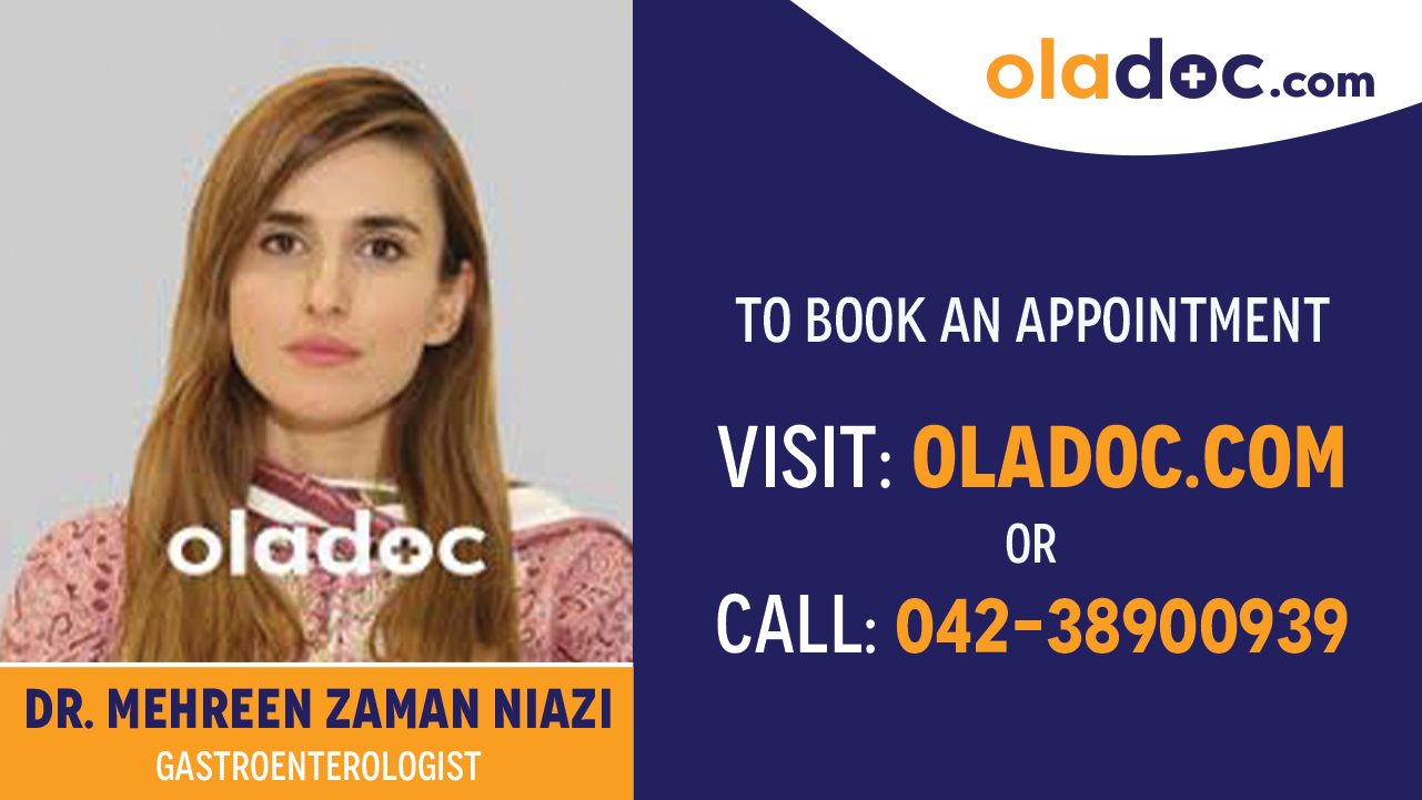 Book appointment with.Dr  Mehreen Zaman Niazi- best Gastroenterologist in Lahore